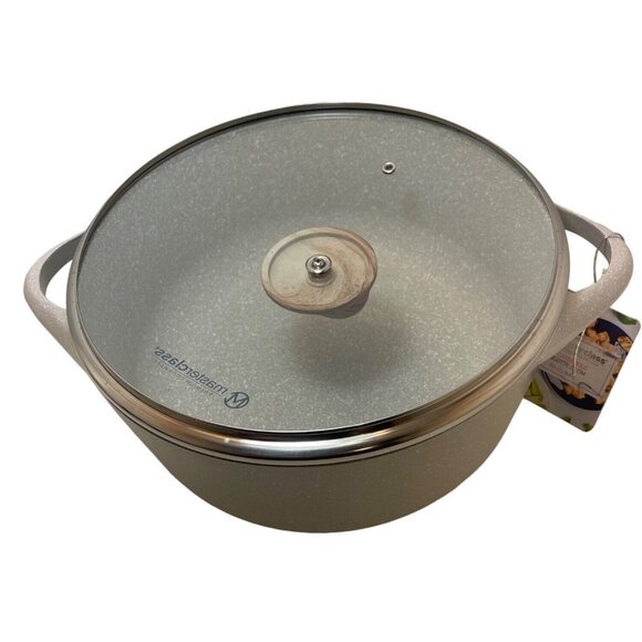 Cookware 11” Casserole Pot 2 Pc. Gray W/White Specs Master Class New With Tags! - Picture 5 of 7